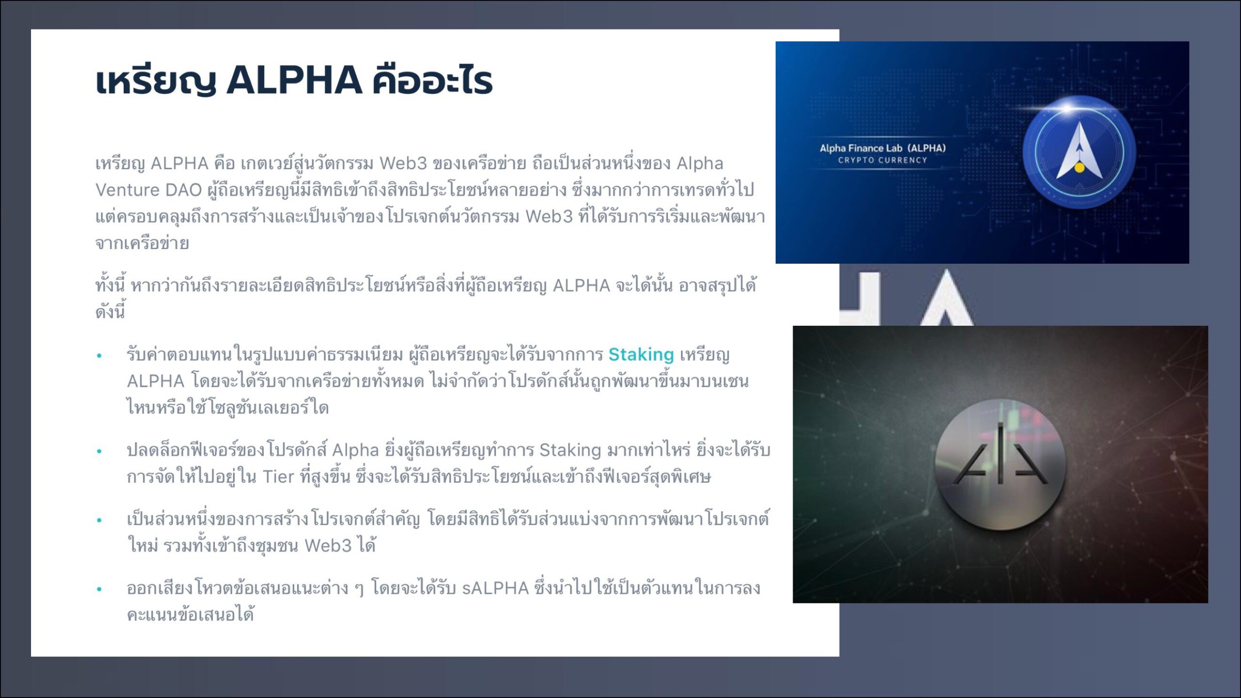 ALPHA แพตฟอร์ม Defi ของคนไทยที่เฉิดฉายระดับโลก | Thinkster